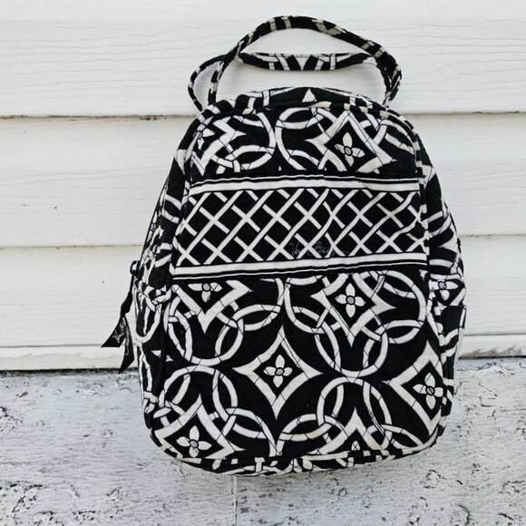 Vera Bradley Women Lunch Bag Black/White Floral Bag - Picture 6 of 14